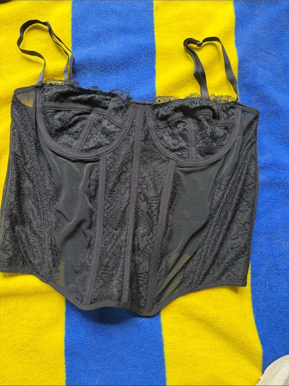 Black Lace Bustier Top